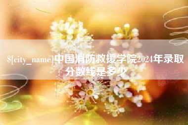 郑州中国消防救援学院2024年录取分数线是多少