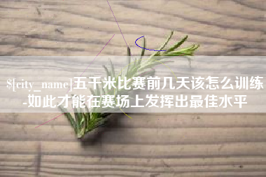 郑州五千米比赛前几天该怎么训练-如此才能在赛场上发挥出最佳水平