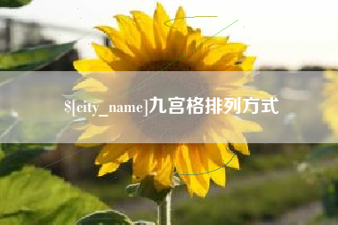 郑州九宫格排列方式