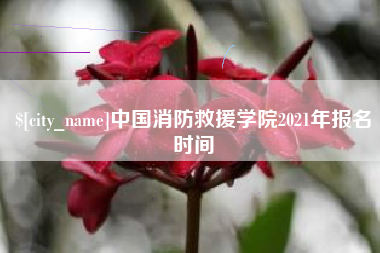 郑州中国消防救援学院2021年报名时间