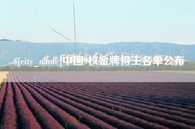 郑州中国9枚金牌得主名单公布