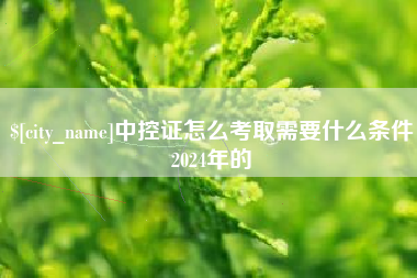 郑州中控证怎么考取需要什么条件2024年的